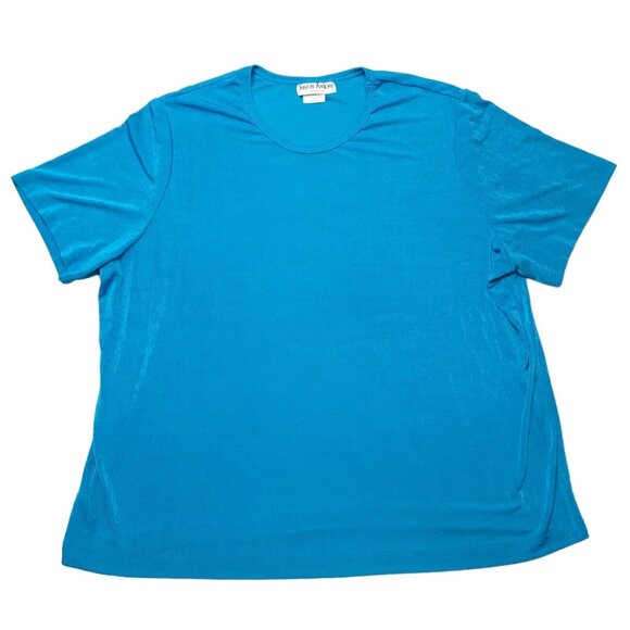 Sharon Anthony Tops - Vintage Sharon Anthony Top Womens Plus 3X Blue Stretch Short Sleeve Blouse